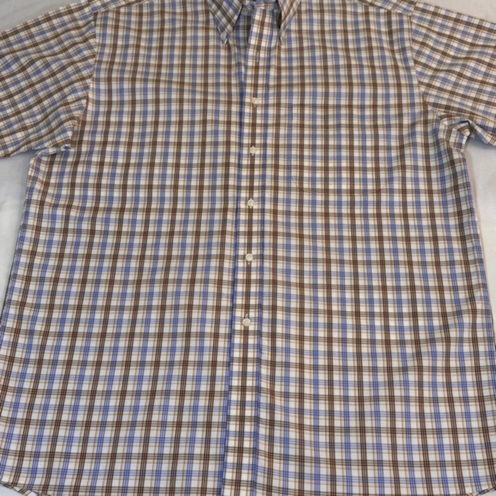 Men's Jos. A. Bank Casual Plaid Short Sleeve Shirt Large
